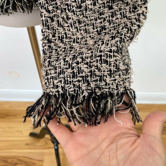 Rebecca Taylor Black Parfait Fringe Tweed Blazer - Picture 5 of 7